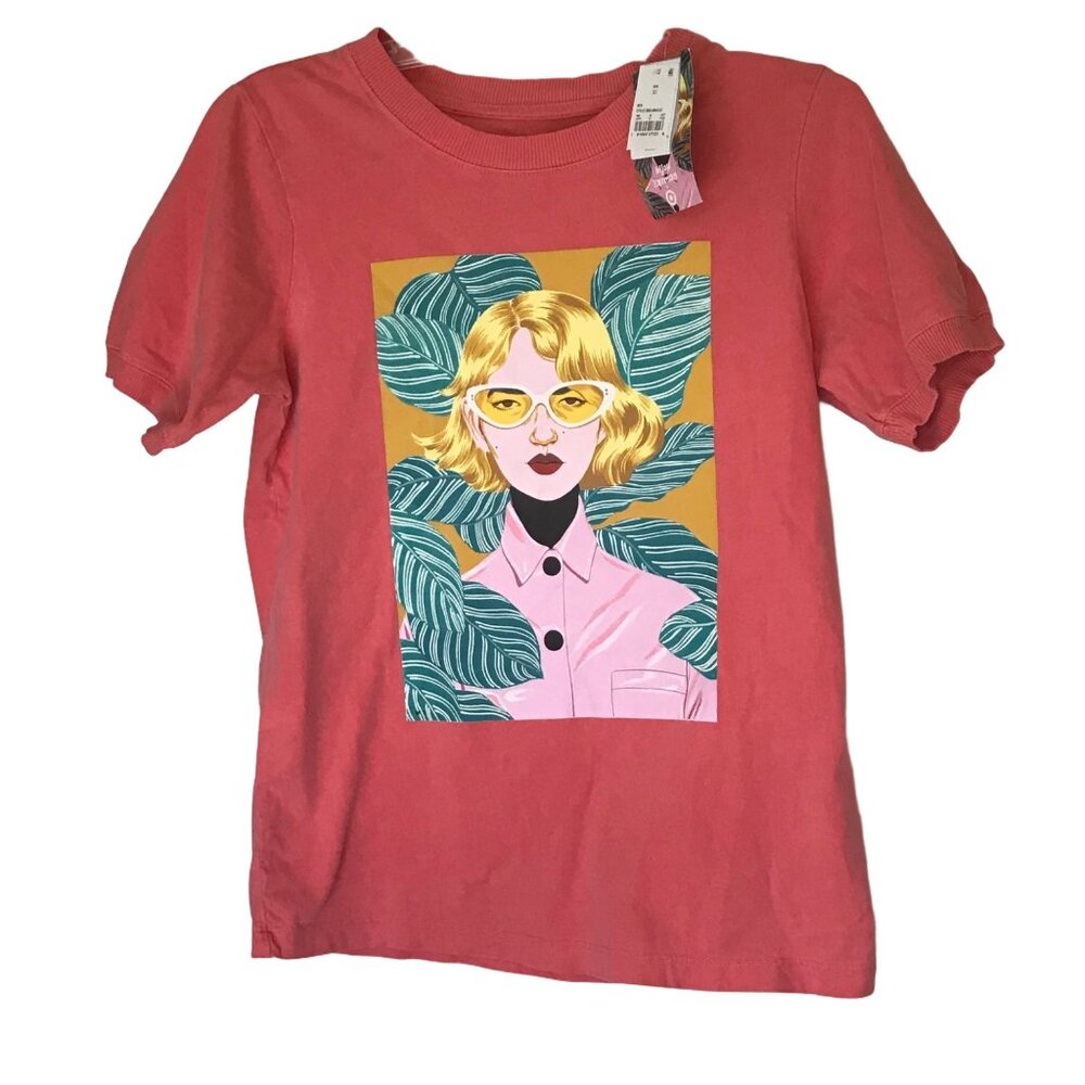 Mad Engine Women's Short Sleeve Bijou Karmen Graphic Tee Shirt XS New With Tags